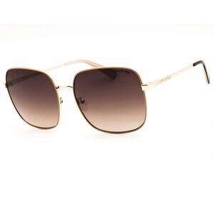 Kenneth Cole New York Gold Sunglasses with Gradient Brown Lenses Size- 60:17:140